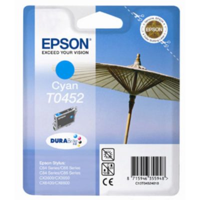 Epson Parasol T0452 DURABrite Ink, Ink Cartridge, Cyan Single Pack, C13T04524010